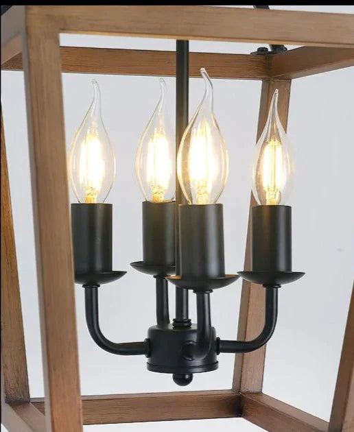 American Retro Four - Headed Iron Chandelier Pendant