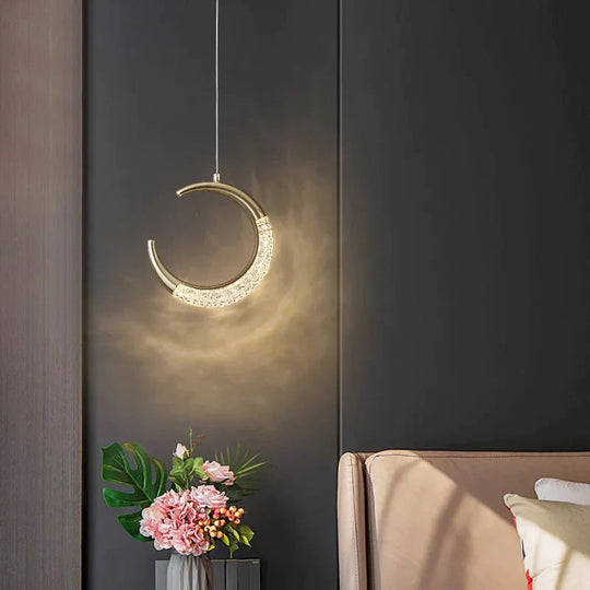 Bedside Chandelier Bedroom Warm Long - Line Single - Headed Small Pendant