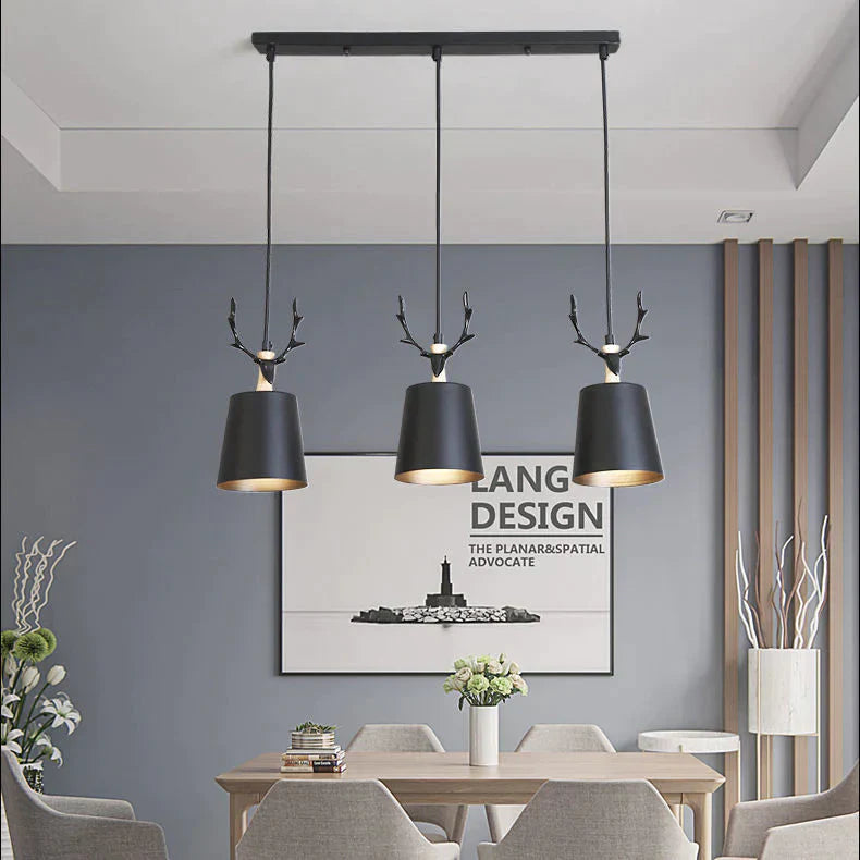 Nordic Dining Room Lamp Chandelier Three Simple Modern Color Lamps Log Study Master Bedroom