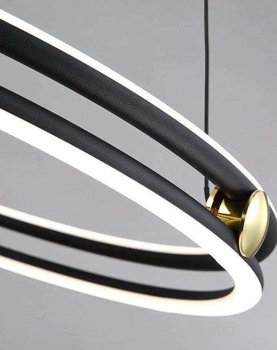 Simple Living Room Chandelier Aluminum Annular Ring Pendant