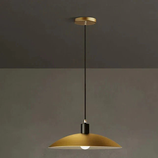 Single Dining Room Chandelier Simple Round Bedroom Copper Lamp Pendant