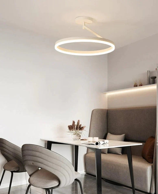 Black And White Led Ceiling Lamp Bedroom Modern Simple Living Room Net Red Round
