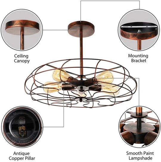 Vintage Industrial Wind Suction Top Lamp Farmhouse Balcony Light Ceiling
