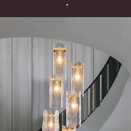 All - Copper Luxury Stair Chandelier Modern Restaurant Table Lamp Ins Creative Personality Bedside