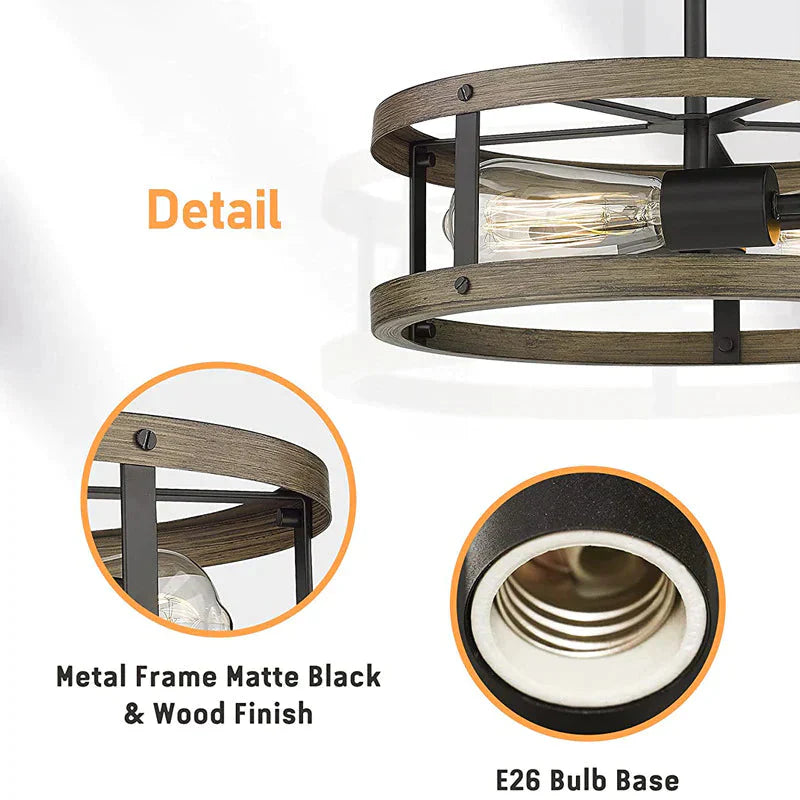 Ceiling Lamp Retro Industrial Wind Embedded Living Room Dining Bedroom Ceiling Lamp