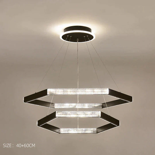 Simple Chandelier Living Room Lamp Black Creative Led Restaurant Nordic Personality Bar Bedroom