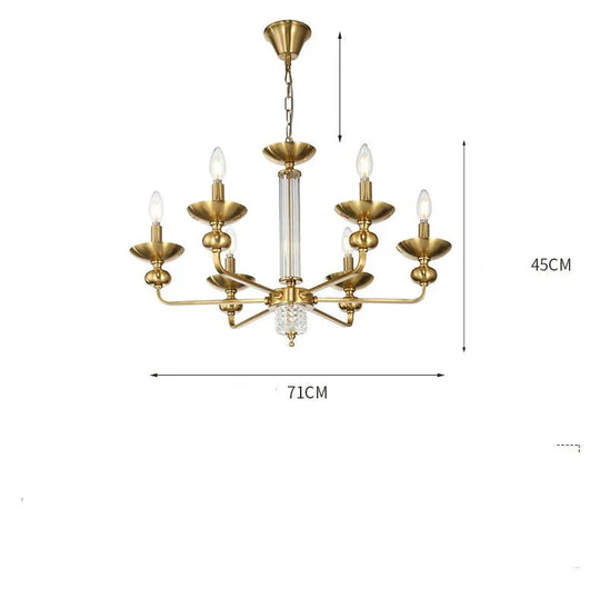 Retro Bedroom Dining Room Glass Chandelier As Show / 6 Heads 40W Pendant