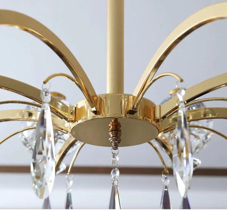 Iron Crystal Chandelier Living Room Study Lamp New Postmodern Bedroom Pendant