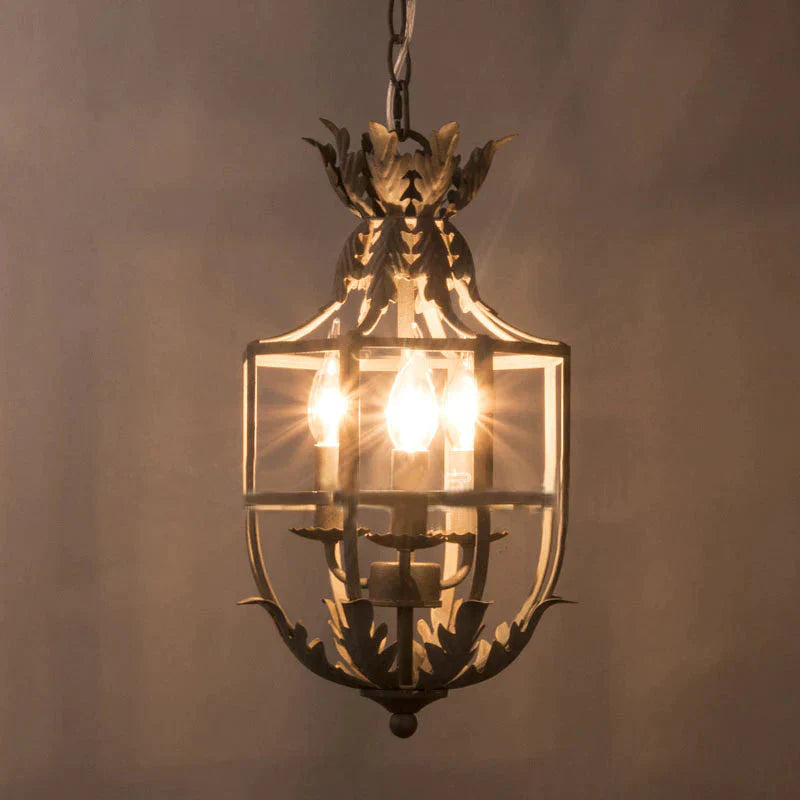 Rural Retro Old Iron Chandelier Living Room Dining Corridor Porch Pendant