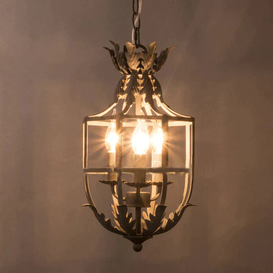 Rural Retro Old Iron Chandelier Living Room Dining Corridor Porch Pendant