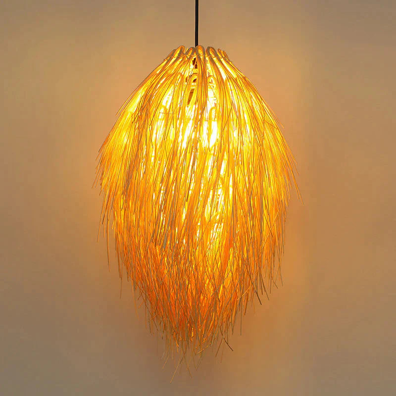 Creative Service Handmade Rattan Lamp Hot Pot Restaurant Bamboo Chandelier As Show Pendant