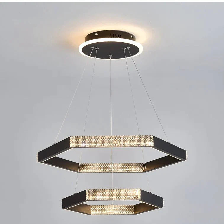 Simple Chandelier Living Room Lamp Black Creative Led Restaurant Nordic Personality Bar Bedroom