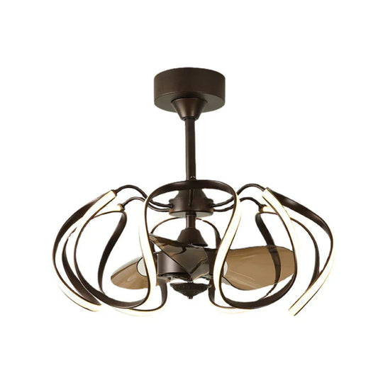 Simple Invisible Ceiling Fan Lamp Bedroom Dining Room With Electric Chandelier Integrated Pendant