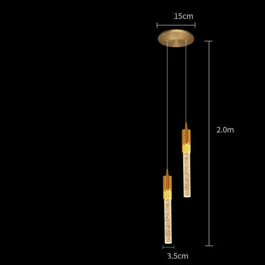 Bedside Chandelier Simple Creative Luxury Crystal Single Head Two Tv Background Wall Gold / A - 2