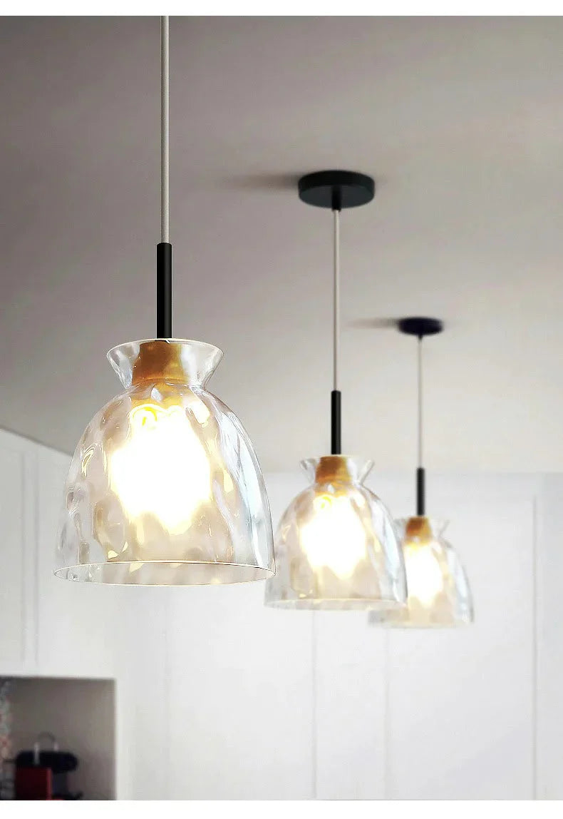 Designer’s Lamp Log Glass Small Chandelier Minimalist Dining Room Bar Staircase Porch Bedside
