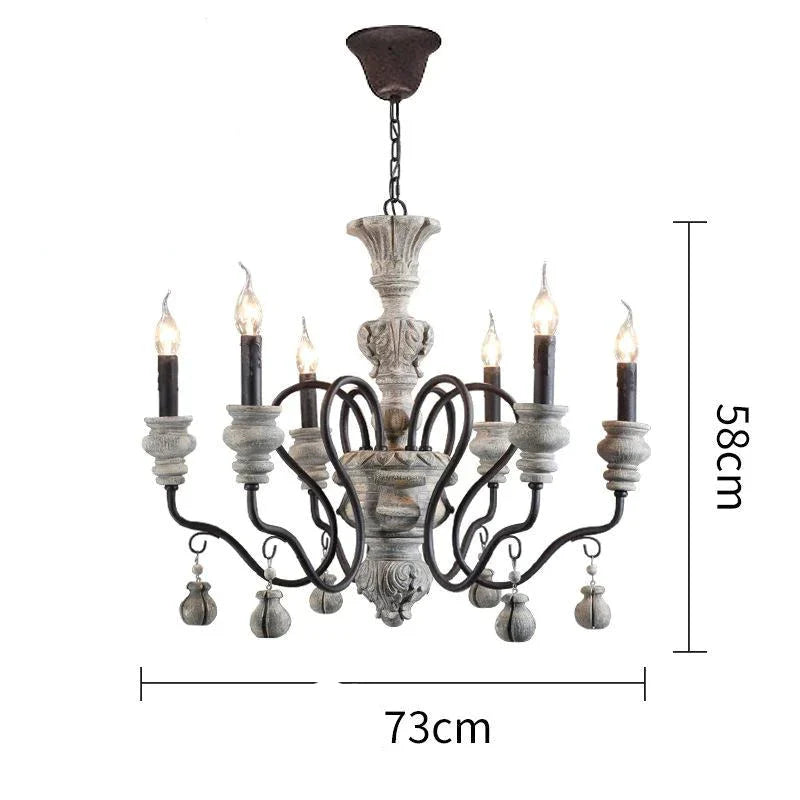 Nordic Country Retro Chandelier Nostalgic Living Room Restaurant Light In The Bedroom Wrought Iron