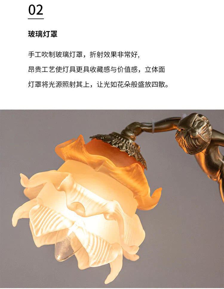 Angel Garden Retro Copper Bedroom Chandelier Dining Room Living Lamps Pendant