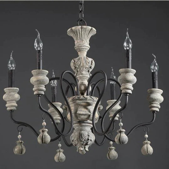 Nordic Country Retro Chandelier Nostalgic Living Room Restaurant Light In The Bedroom Wrought Iron