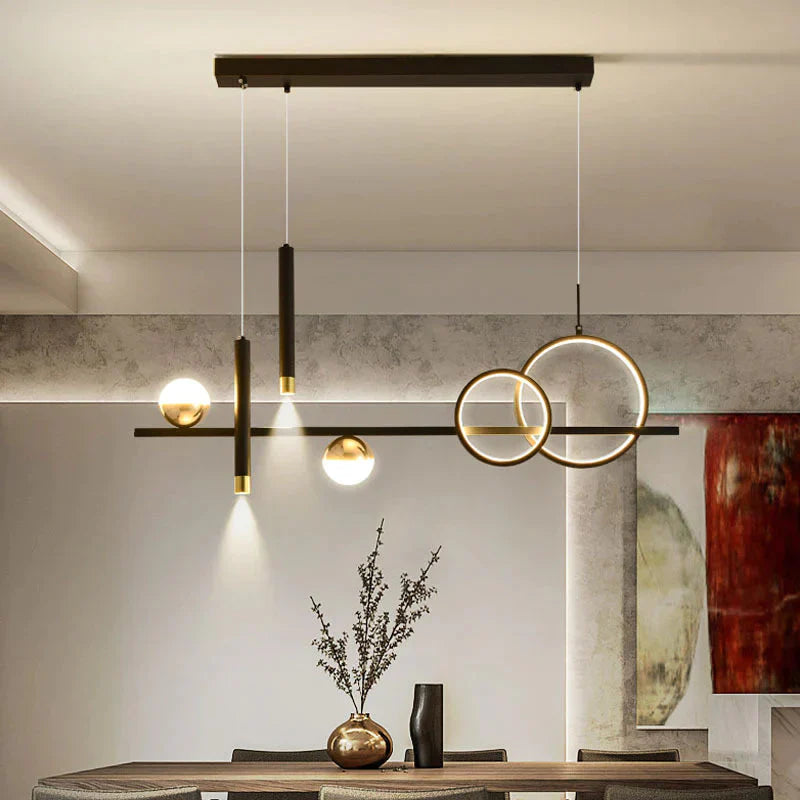 Dining Room Chandelier With Spotlights Nordic Luxury Bar Lamp Simple Modern Minimalist Strip