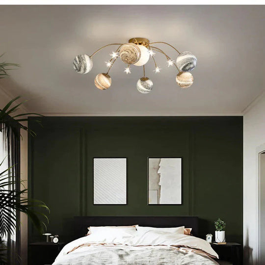 Creative Wandering Earth Sky Star Bedroom Lamp Space Planet Moon Living Room Warm Ceiling