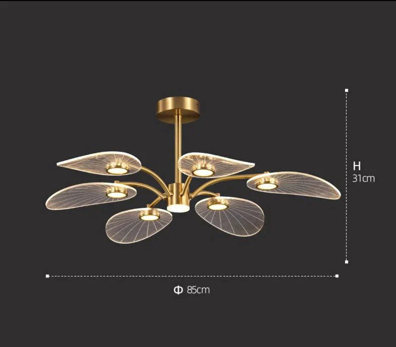 Light Luxury Living Room All Copper Chandelier Post - Modern Creative Study Lamp Pendant
