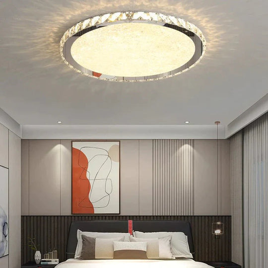 Bedroom Lamp Round Simple Modern Living Room New Light Luxury Romantic Household Led Crystal Ceiling