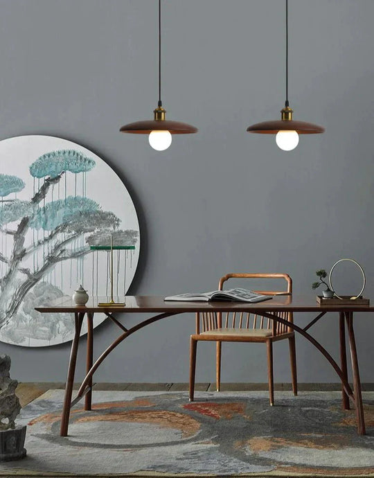 Nordic Solid Wood Lamp Restaurant Chandelier Single Head Art Pendant