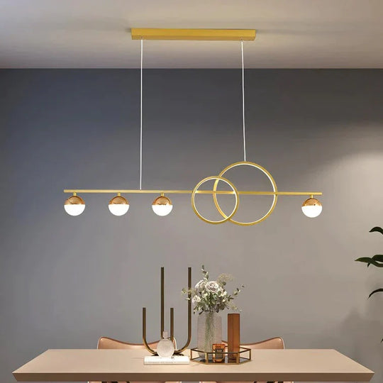 Dining Room Chandelier Minimalist Luxury Long Table Bar Lamps Gold / L 95Cm Tri - Color Light