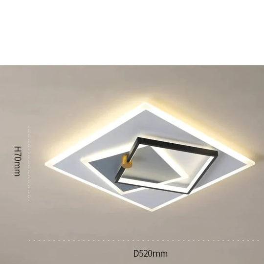 Nordic Living Room Lamp Led Ceiling Square Household Bedroom Dining Simple Modern Atmosphere