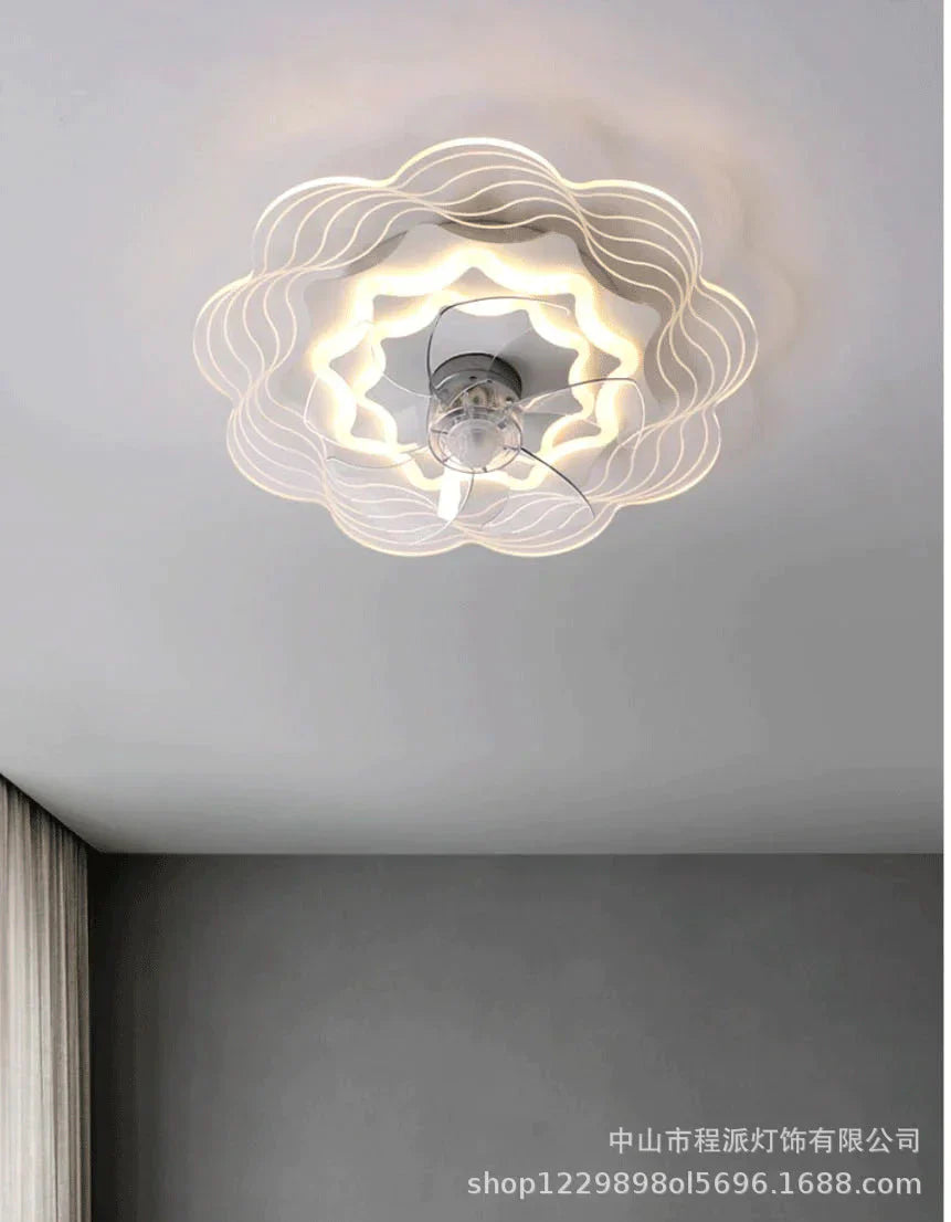 Ceiling Fan Lamp Bedroom Restaurant Creative Personality Ultra - Thin Invisible With