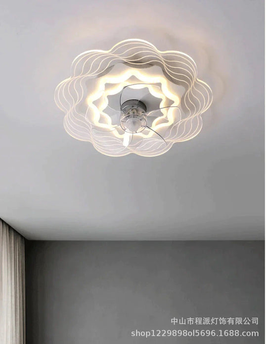 Ceiling Fan Lamp Bedroom Restaurant Creative Personality Ultra - Thin Invisible With