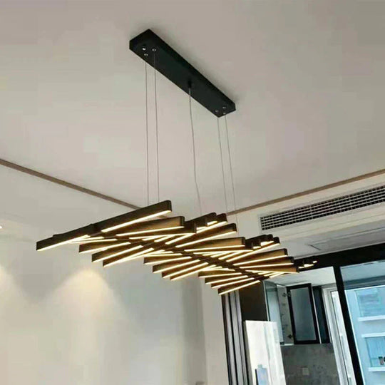New Net Hot Chandelier Dimmable Creative Led Aluminum Alloy Simple Fishbone Pendant