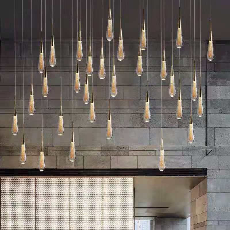 Simple Modern Restaurant Revolving Ladder Crystal Staircase Lighting Creative Personality Hotel