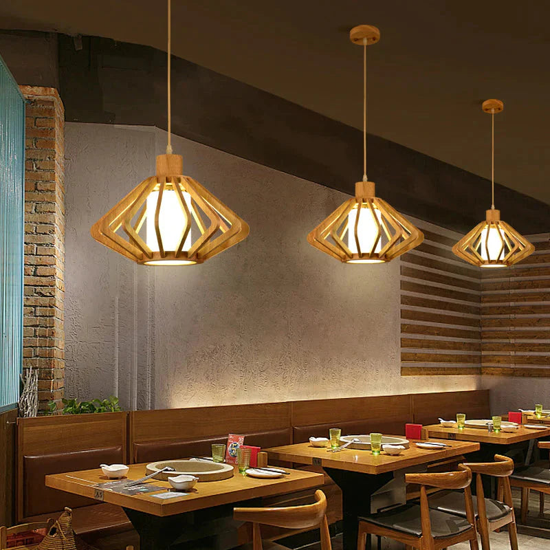 Chandelier Personalized Creative Restaurant Lamp Pinecone Nordic Simple Solid Wood Tatami Bedroom