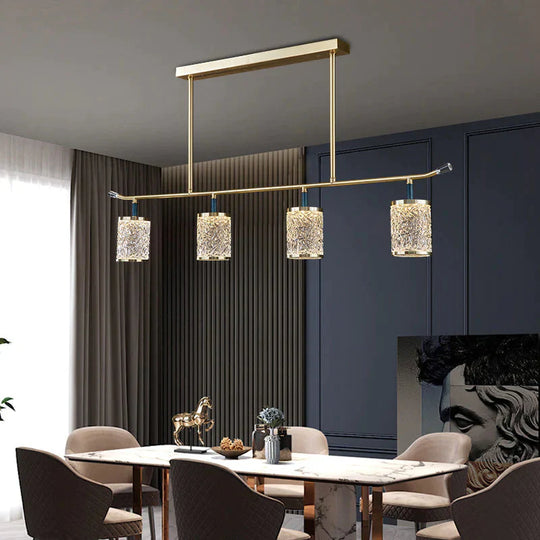 Nordic Luxury Crystal Living Room Chandelier Copper Postmodern Restaurant Simple Creative