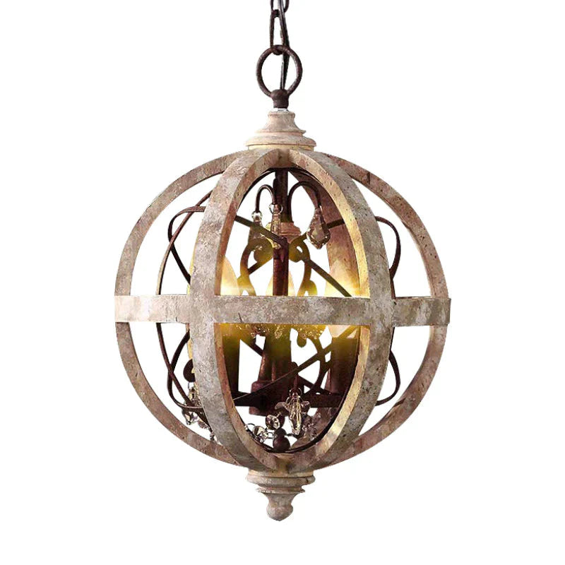 Wooden Old Chandelier Living Room Corridor Restaurant Bar Decoration Pendant