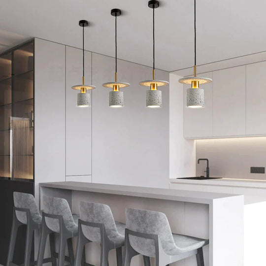 Terrazzo Lamp Indoor Simple Led Chandelier Coffee Shop Spherical Teahouse Office Cement Pendant
