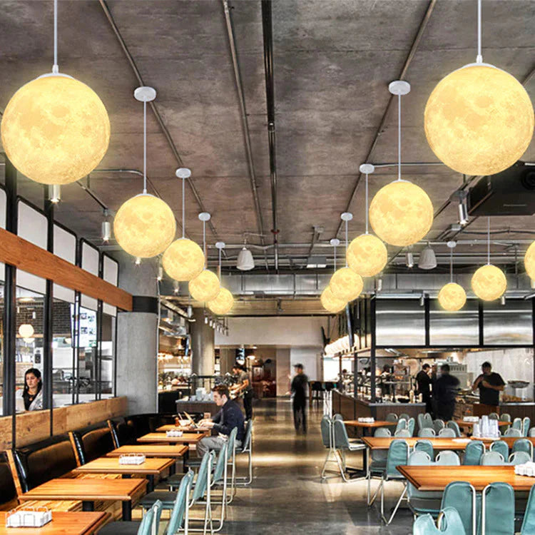 Creative Restaurant Bar Decoration Chandelier Hotel Bedroom Living Room Moon - Shaped Lamps Pendant