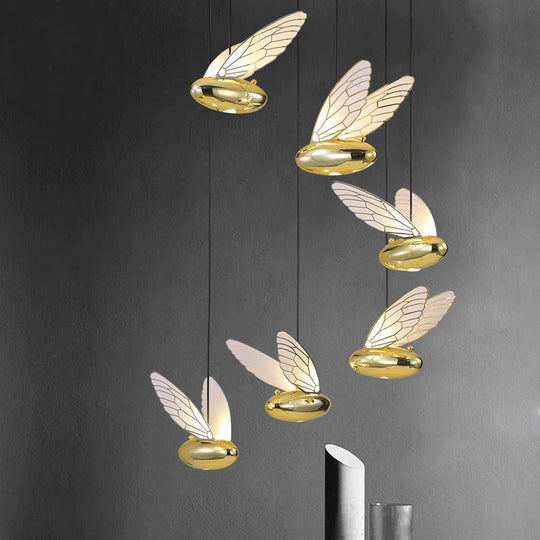 Modern Simple Living Room Bee Chandelier Stair Decoration Led Lamps Pendant