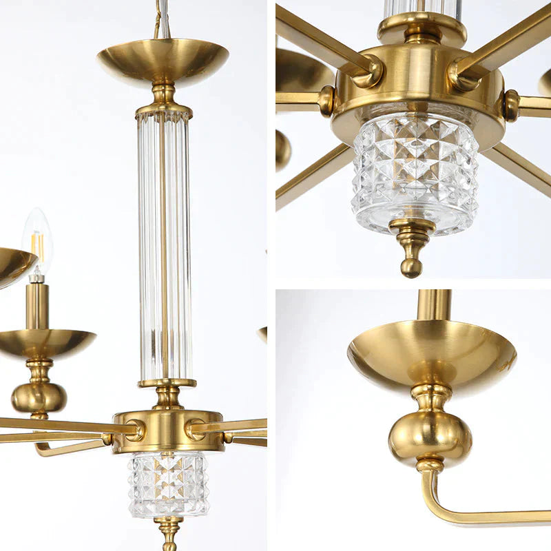 Retro Bedroom Dining Room Glass Chandelier Pendant