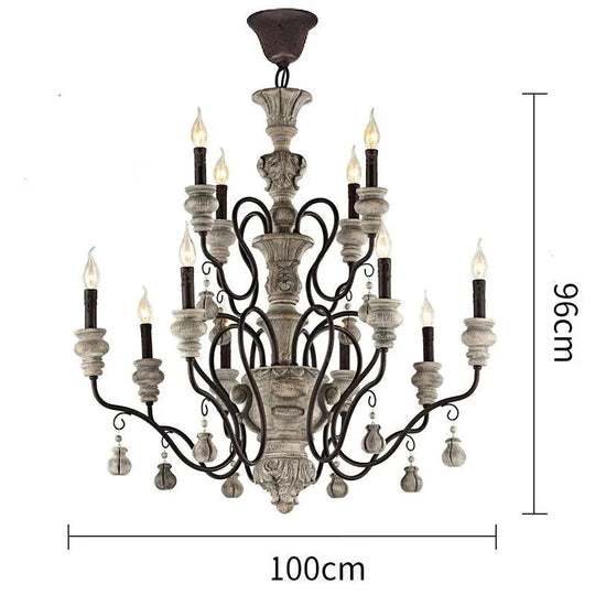 Nordic Country Retro Chandelier Nostalgic Living Room Restaurant Light In The Bedroom Wrought Iron