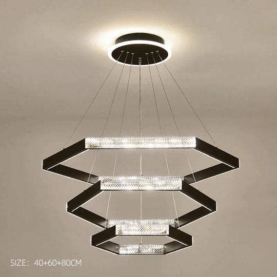 Simple Chandelier Living Room Lamp Black Creative Led Restaurant Nordic Personality Bar Bedroom