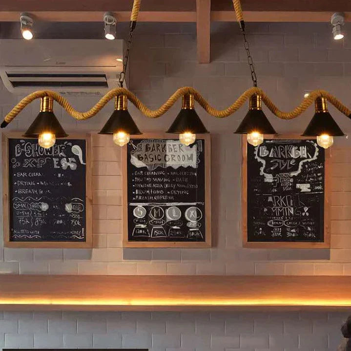 Creative Dining Hall Lamp Bar Personalized Hemp Rope Chandelier Coffee Shop Internet Cafe Lamps