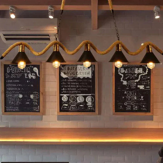 Creative Dining Hall Lamp Bar Personalized Hemp Rope Chandelier Coffee Shop Internet Cafe Lamps