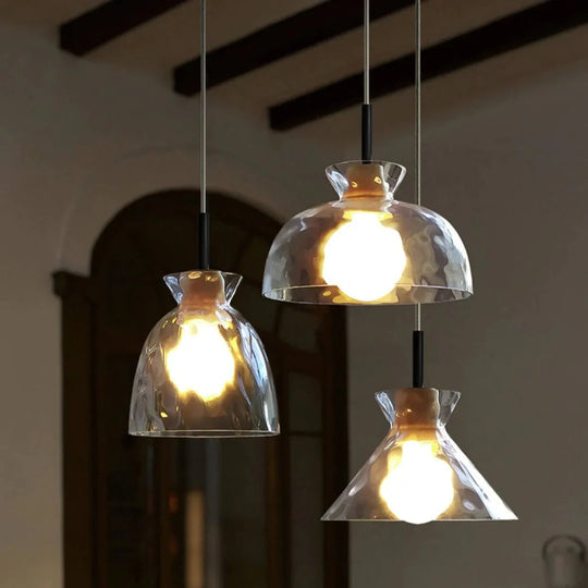 Designer’s Lamp Log Glass Small Chandelier Minimalist Dining Room Bar Staircase Porch Bedside