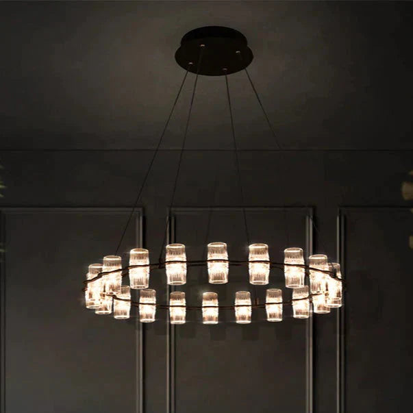 Modern Bedroom Living Room Dining Lamp Creative Personality Simple Ring Chandelier Pendant