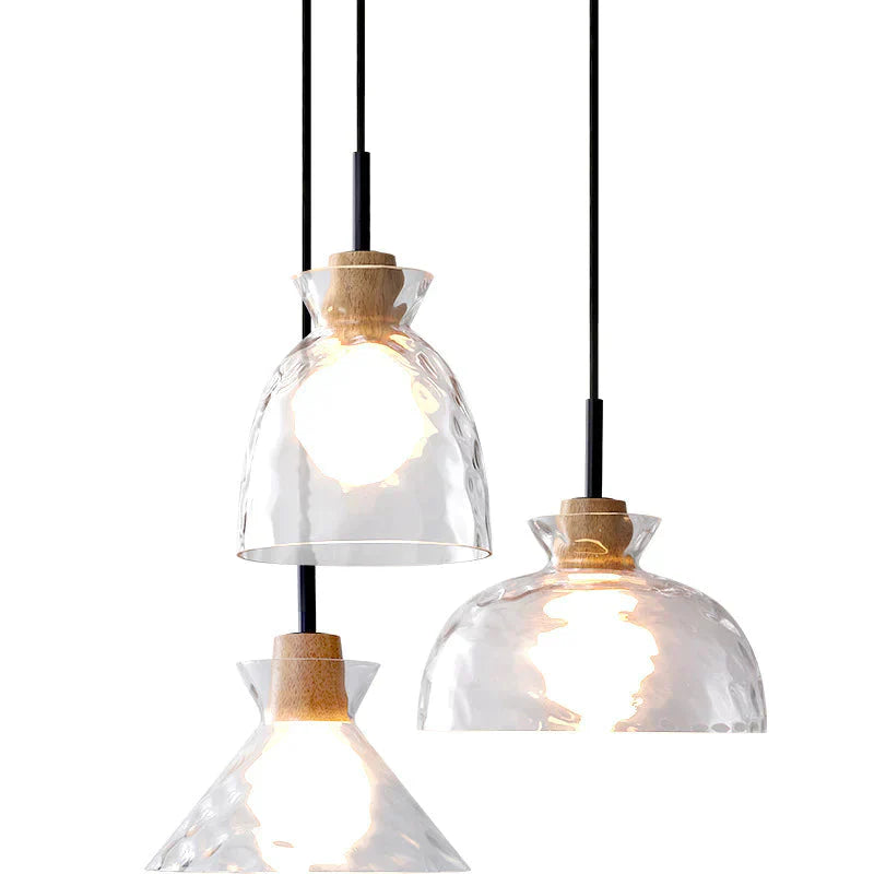 Designer’s Lamp Log Glass Small Chandelier Minimalist Dining Room Bar Staircase Porch Bedside