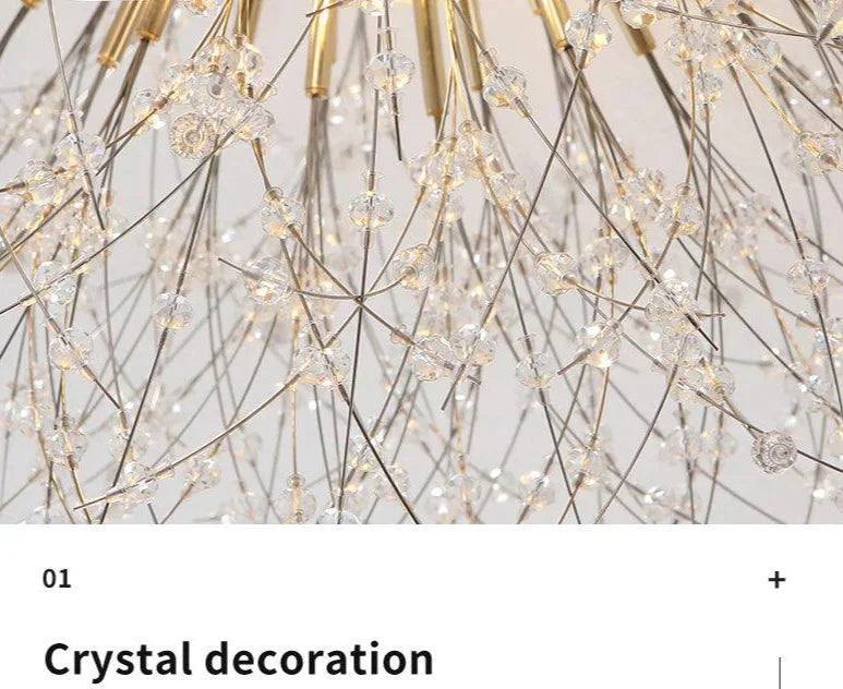 Bedroom Crystal Ceiling Lamp Dandelion Romantic Creative