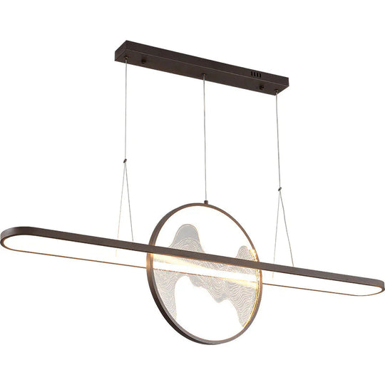 Restaurant Chandelier Led Rectangular Living Room Zen Landscape Teahouse Simple Bar Study Lamp