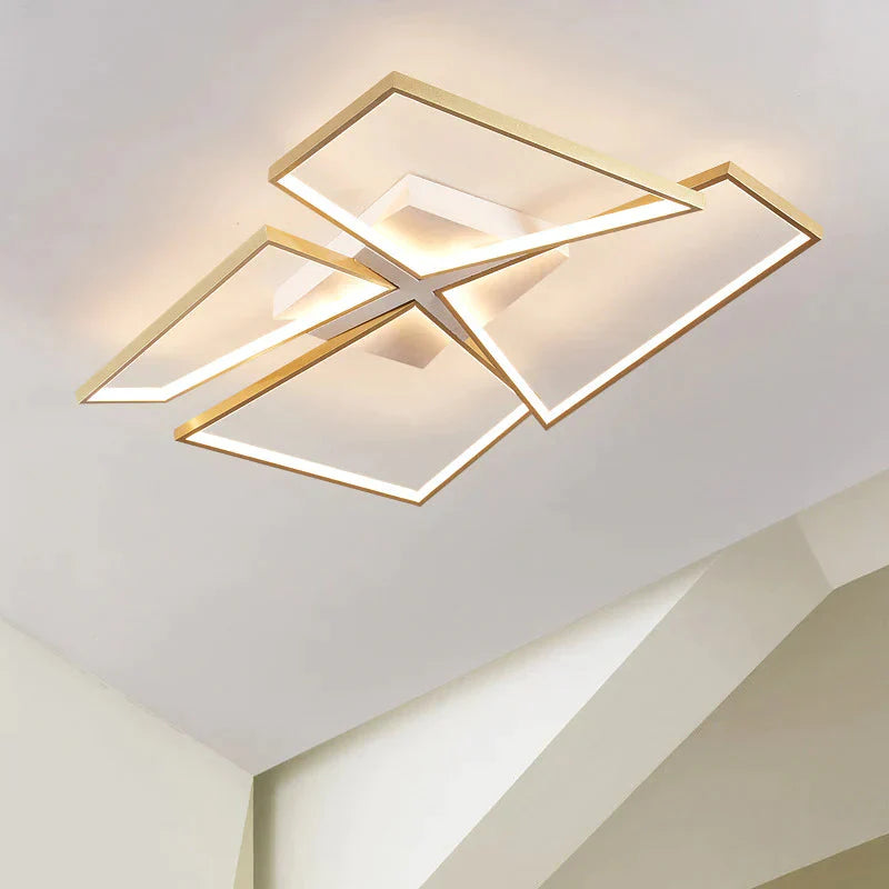 Living Room Ceiling Lamp Main Modern Simple Led Bedroom Black / 2 Heads Warm Light